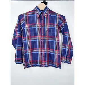 VTG JC Penny's Mens 70s  Disco  Button Up Shirt Mens M  multi color  Lightweight